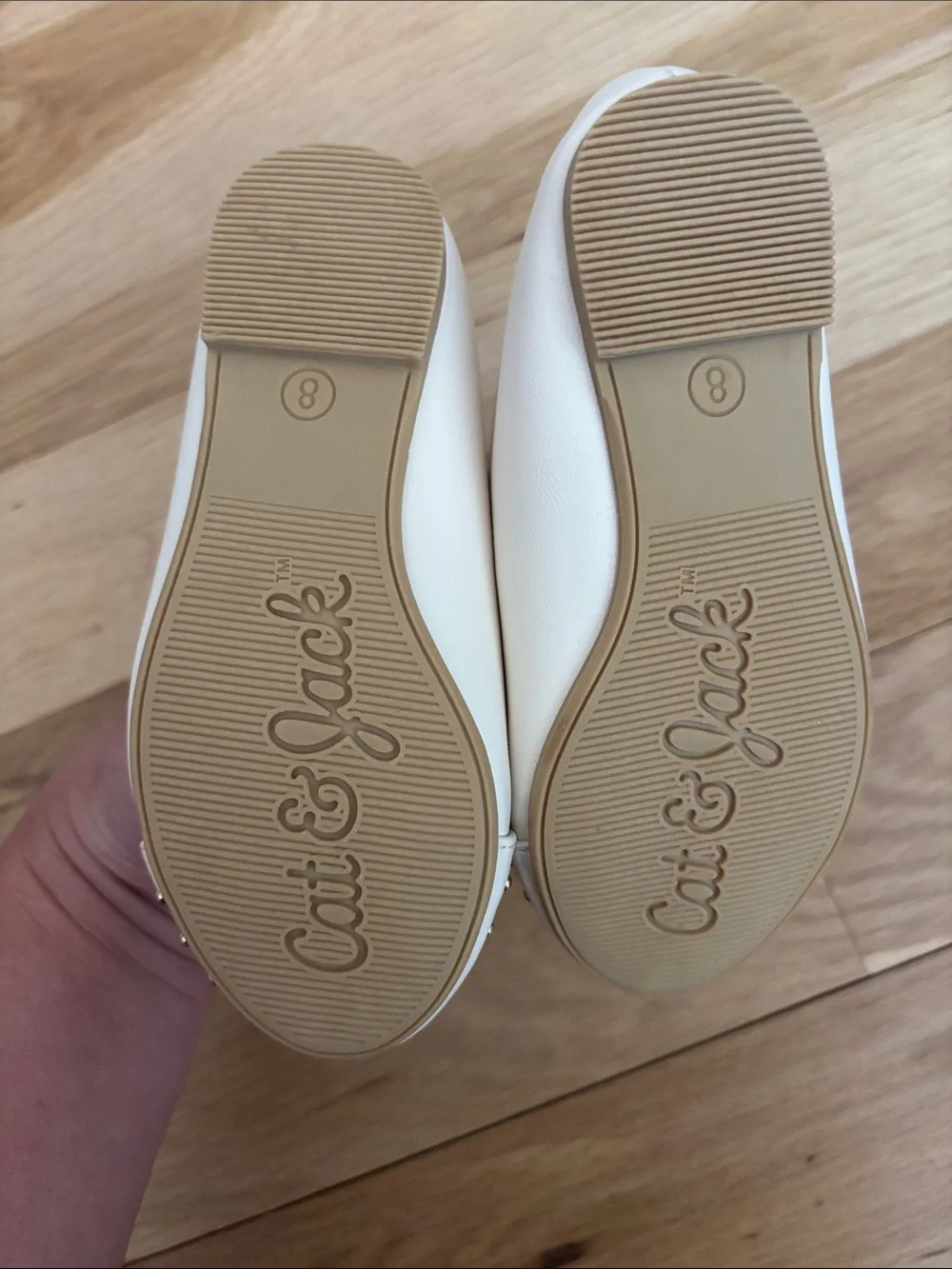 Cat & Jack Cream Studded Mary Jane Flats 8T NWT